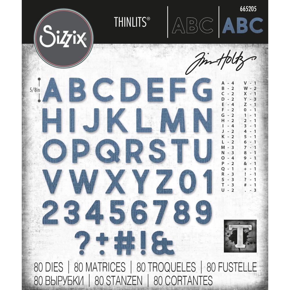 Tim Holtz/Sizzix 665205 Alphanumeric Bold* - out of stock