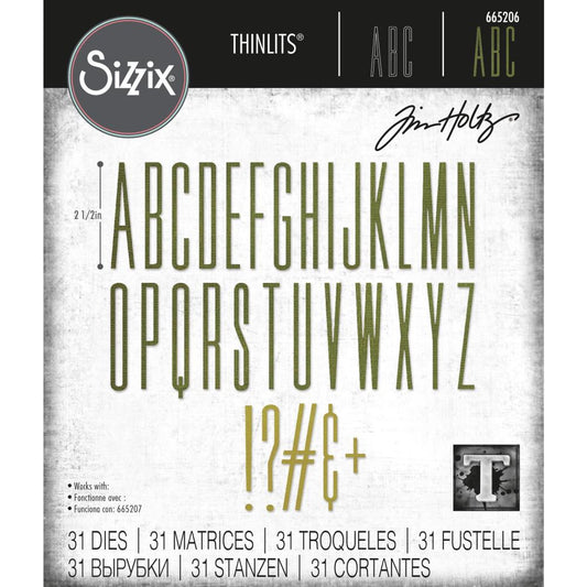 Tim Holtz/Sizzix 665206 Alphanumeric Stretch Upper* - out of stock
