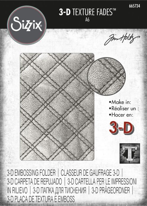 Tim Holtz / Sizzix - 665734 Quilted 3D Texture Fades Embossing Folder - out of stock