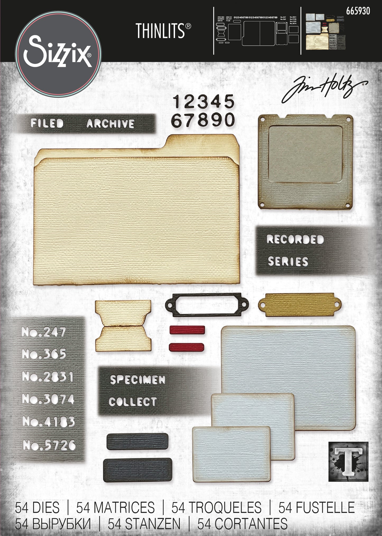 Tim Holtz / Sizzix Specimen Thinlits set (665930)*