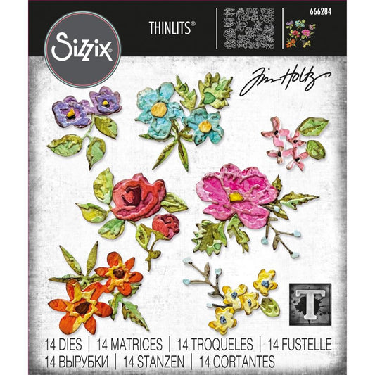 Tim Holtz / Sizzix - 666284 Brushstroke Flower Mini*