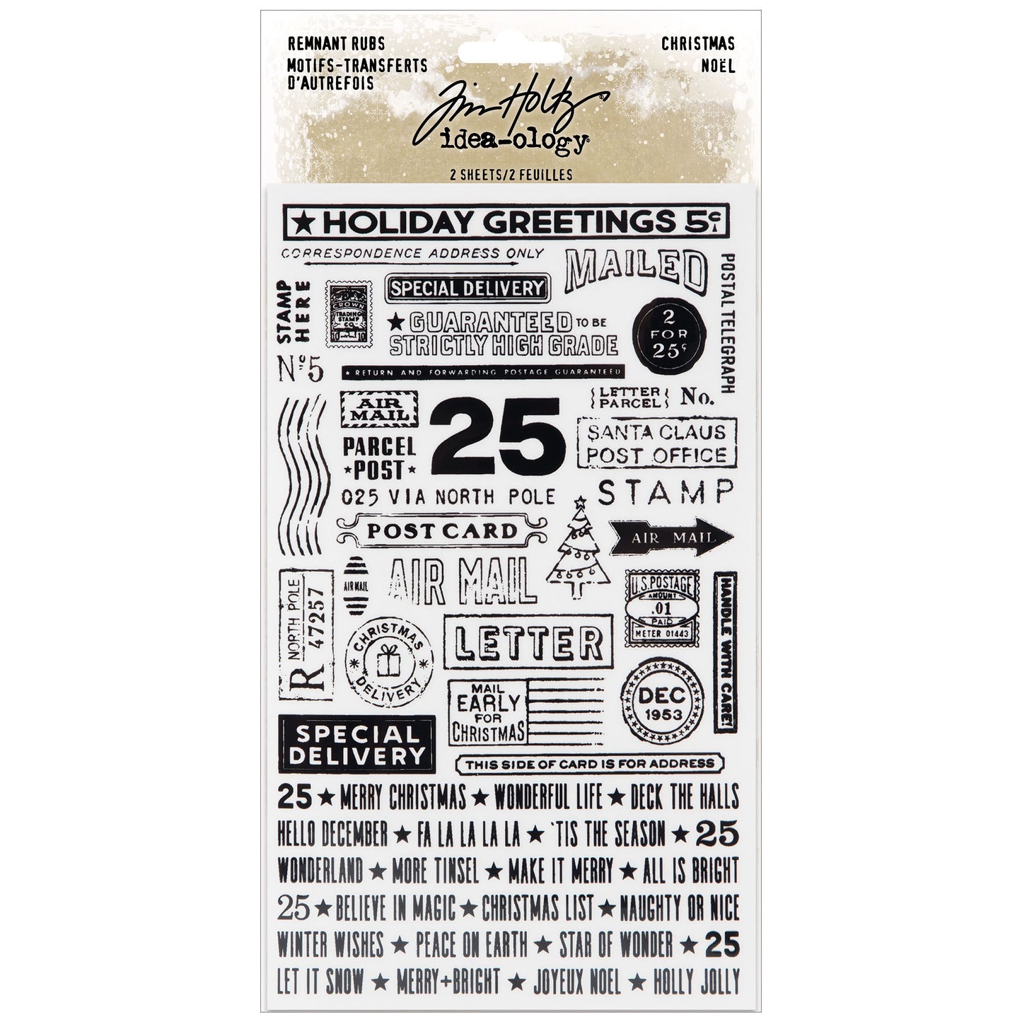 Tim Holtz / Idea-ology - Remnant Rub-ons - Christmas (TH94296)