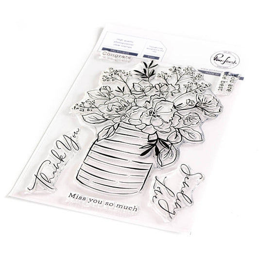 PinkFresh Studio - Inky Bouquet stamp, stencil & die set (PF191523/191623/out of stock191723)