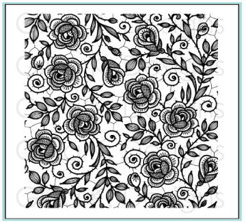 Gina K Designs - Background Stamp Rose Lace - 1 only