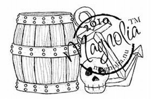 Magnolia Rubber Stamp - Barrell, Skull and Anchor