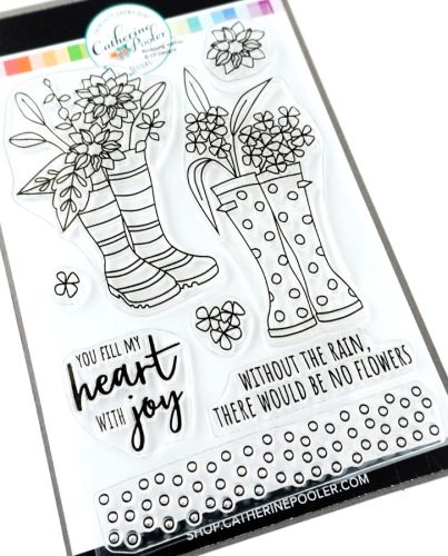 Catherine Pooler - Bloomin' Wellies Stamp & Die set -