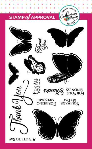 Catherine Pooler Designs - Butterfly Notes stamp (SSOA51)