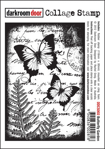 Darkroom Doors DDCS002 Butterfly Garden Collage Rubber Stamp