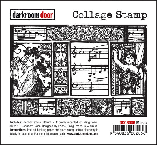 Darkroom Door Collage Stamp - DDCS006 Music