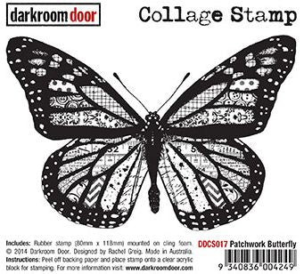 Darkroom Door - Collage Stamp - DDCS017 Patchwork Butterfly-