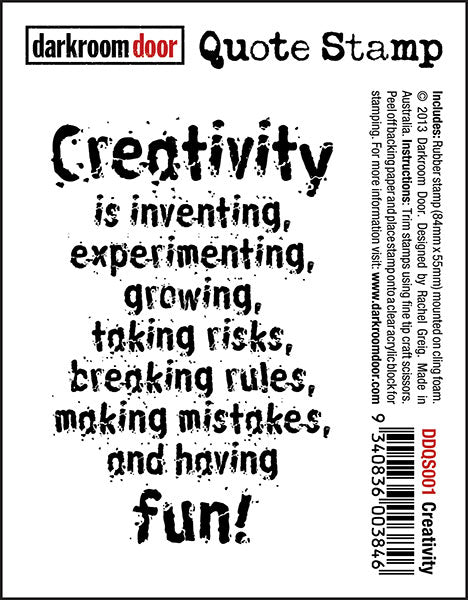 Darkroom Door Quote Stamp - DDQS001 Creativity* 1 only