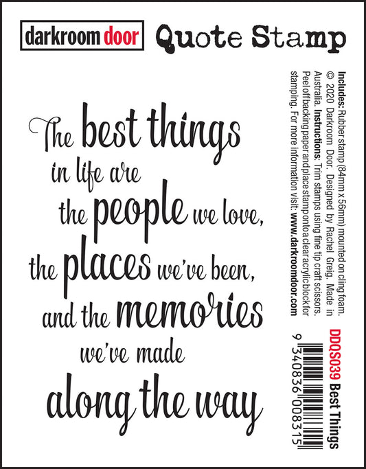 Darkroom Door - DDQS039 - Quote Stamp - Best Thing*