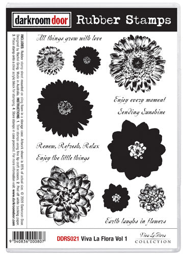 Darkroom Door DDRS021 Viva La Flora Vol 1 Rubber Stamp Set*