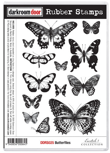 Darkroom Door DDRS025 Butterflies Rubber Stamp Set*