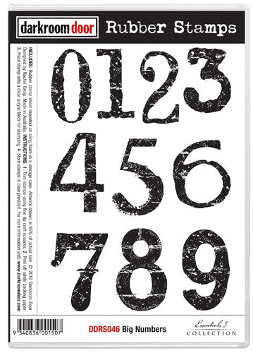 Darkroom Door DDRS046 Big Numbers Rubber Stamp Set:-*