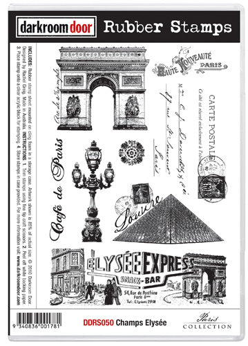 Darkroom Door DDRS050 Champs Elysee Rubber Stamp Set*