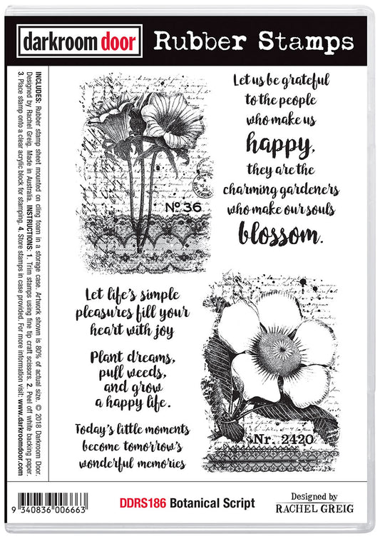 Darkroom Door Rubber Stamp Set DDRS186 Botanical Script*