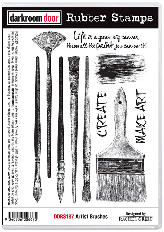 Darkroom Door Rubber Stamp Set DDRS187 Artist Brushes*