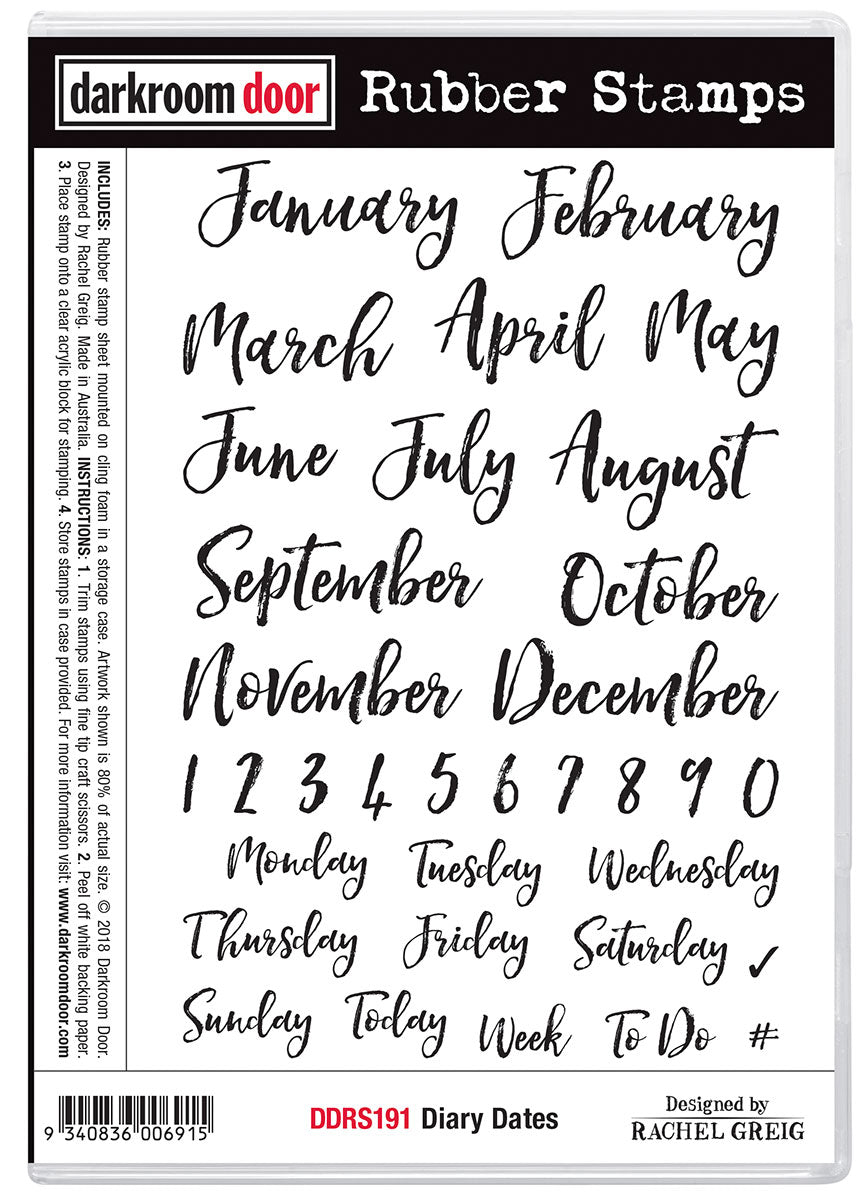 Darkroom Door - DDRS191 - Diary Dates Stamp Set*