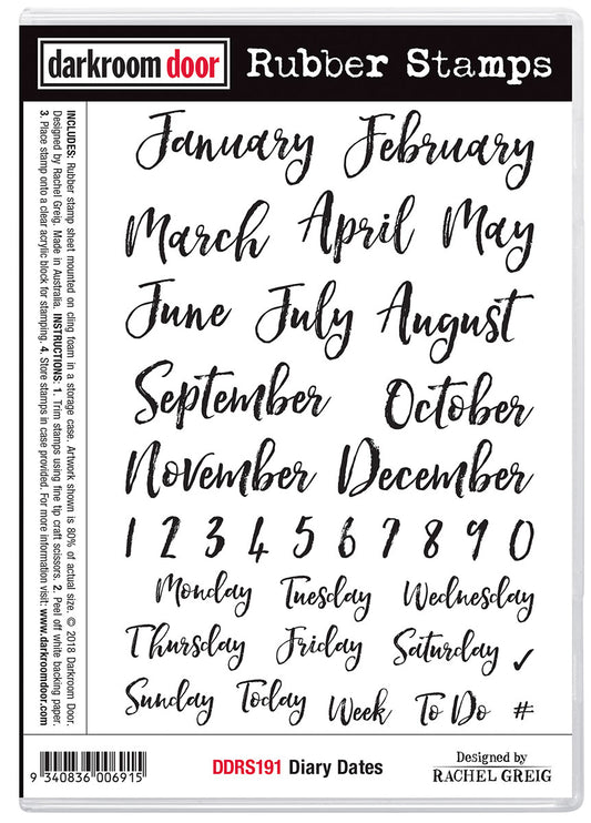 Darkroom Door - DDRS191 - Diary Dates Stamp Set*