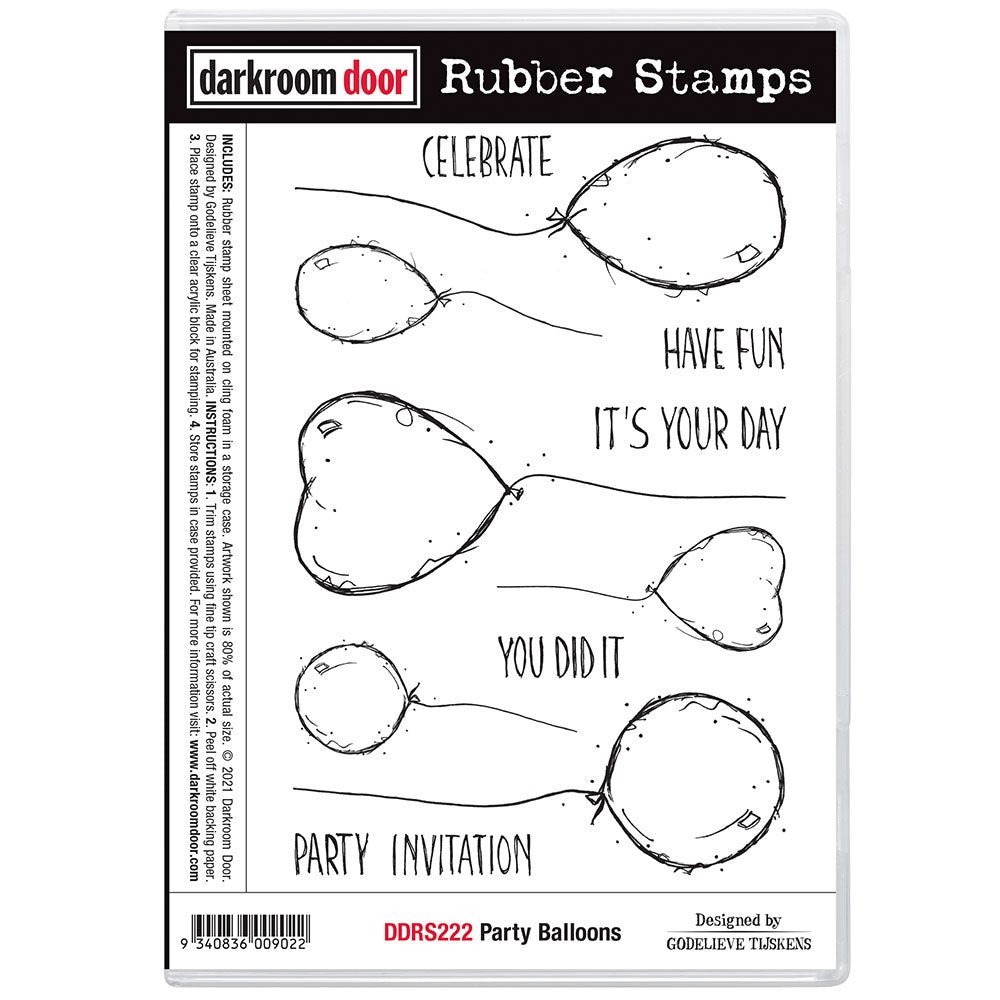 Darkroom Door Rubber Stamp Set - DDRS222 Party Balloons*