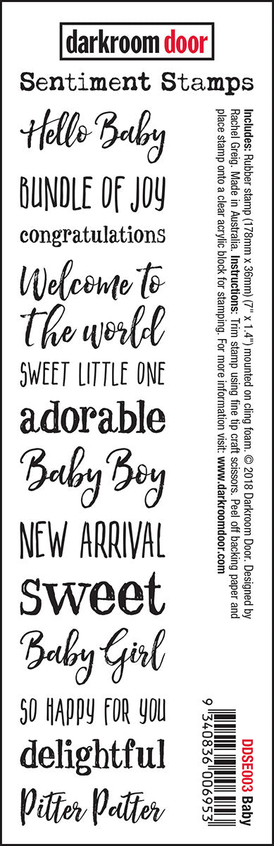 Darkroom Door - DDSE003 Baby Sentiment Stamps*