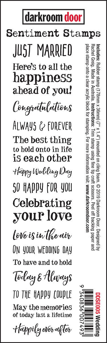 Darkroom Door - Sentiment Strip DDSS005 Wedding*