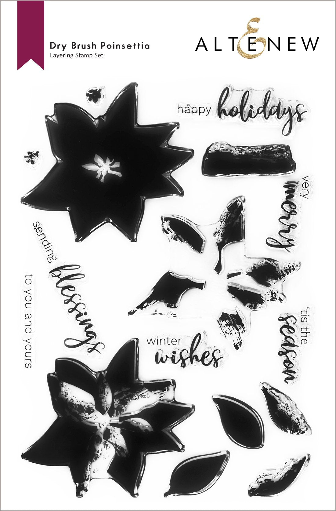 Altenew - Dry Brush Poinsettia (stamp, die and stencil set)