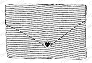 F9195 Striped Heart Envelope* (Wood)