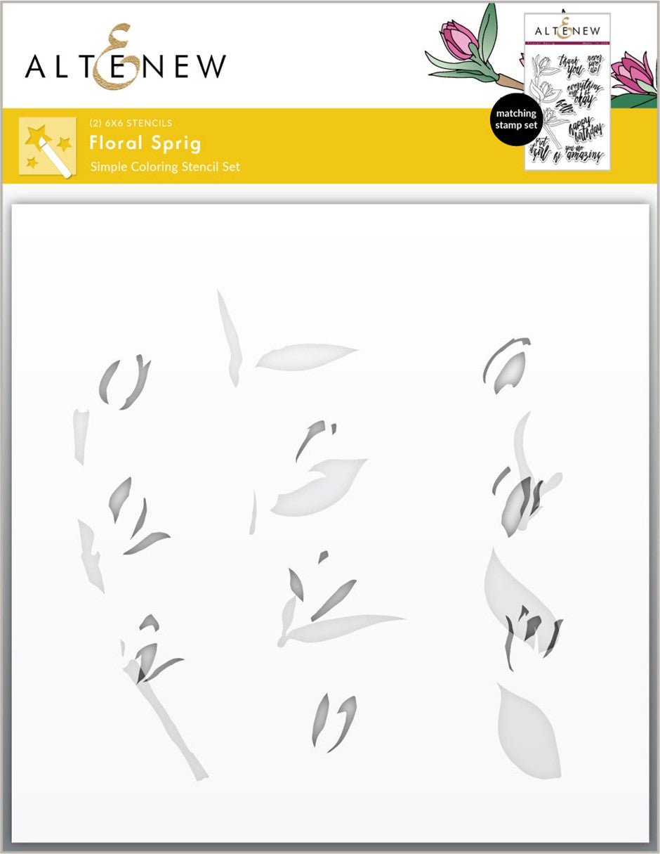 Altenew - Floral Sprig Simple Colouring Stencil 2 in 1