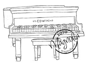 Magnolia Rubber Stamps - Grand Piano*