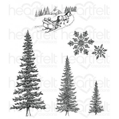 Heartfelt Creations HCPC3749 Snow Kissed Spruce Cling Stamp Set..& also Frolicking Frosty - $15