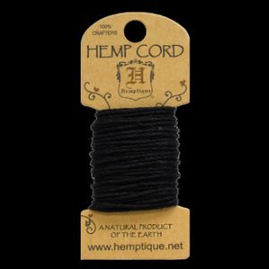 HMC20BLK 20lbs Hemp Cord Mini Card (6.1m) - Black