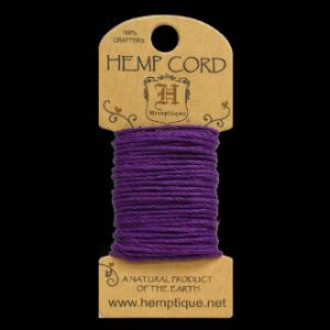 HMC20DKPUR 20lbs Hemp Cord Mini Card (6.1m) - Purple