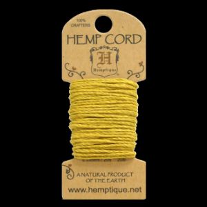 HMC20YEL 20lbs Hemp Cord Mini Card (6.1m) - Yellow