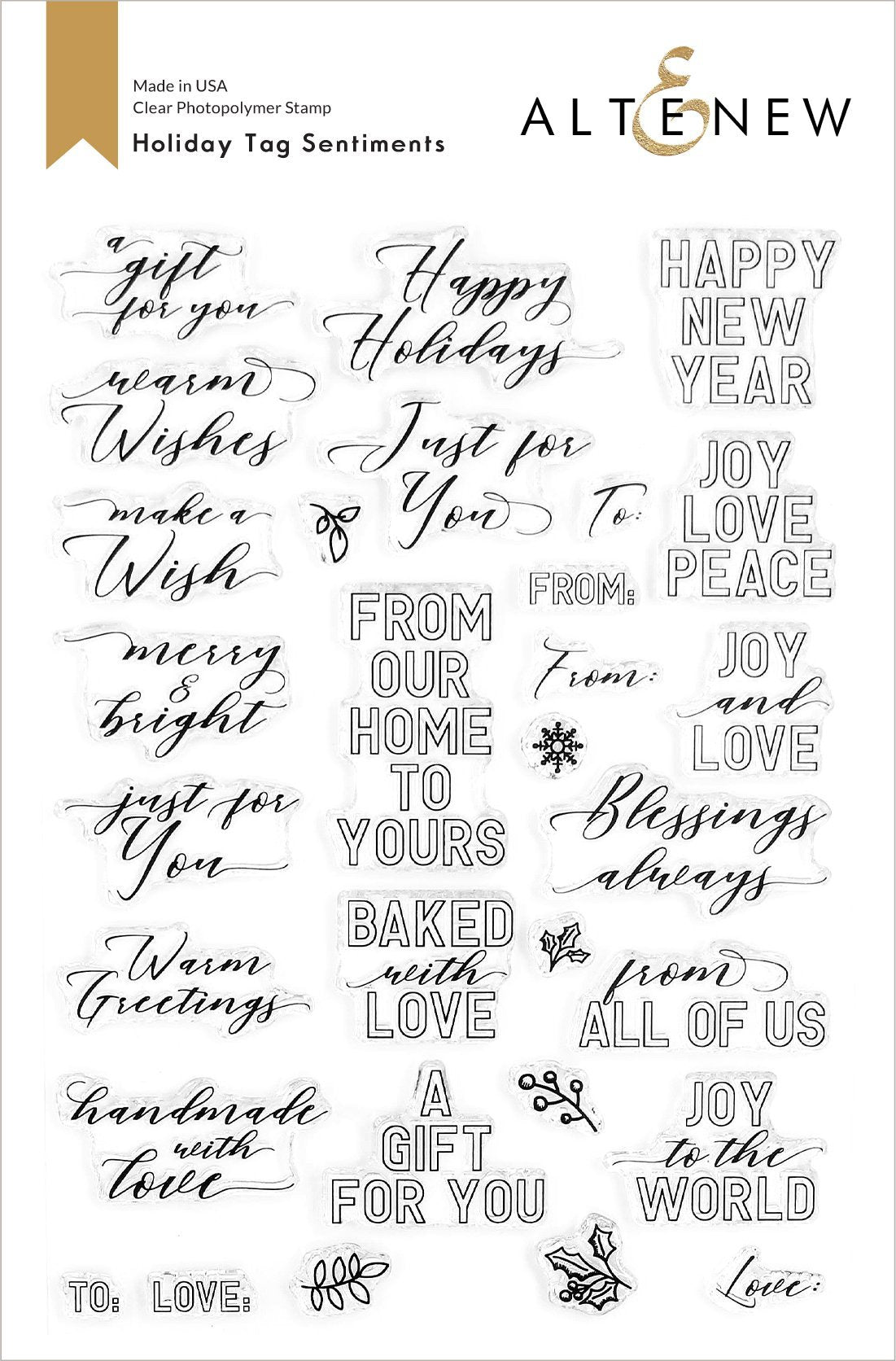 Altenew - Holiday Tag Sentiments Stamp - out of stock