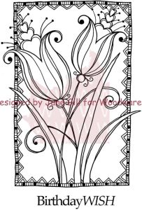 Woodware Clear Stamps - Love Tulips.. - 2 only