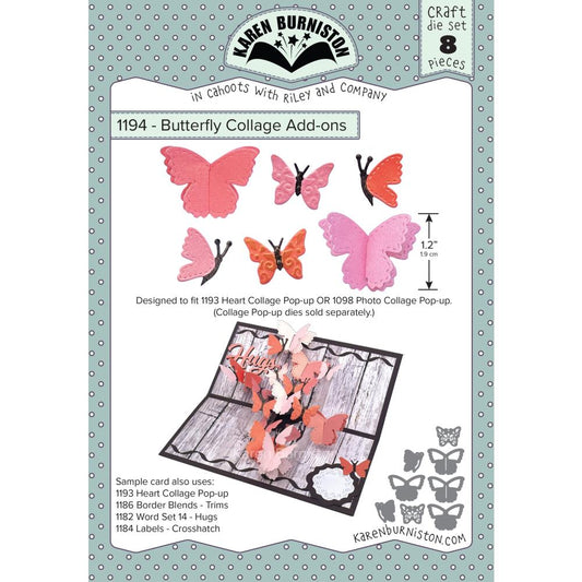 Karen Burniston - KBR1194 Butterfly Collage Add-on die set -Out of stock
