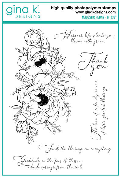 Gina K Designs - Majestic Peony stamp set - out of stock
