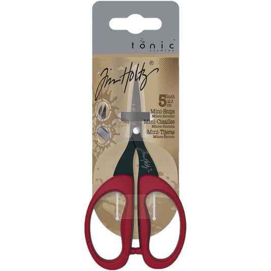 Tim Holtz Non-Stick Micro Serrated Mini Snips 5".. - out of stock