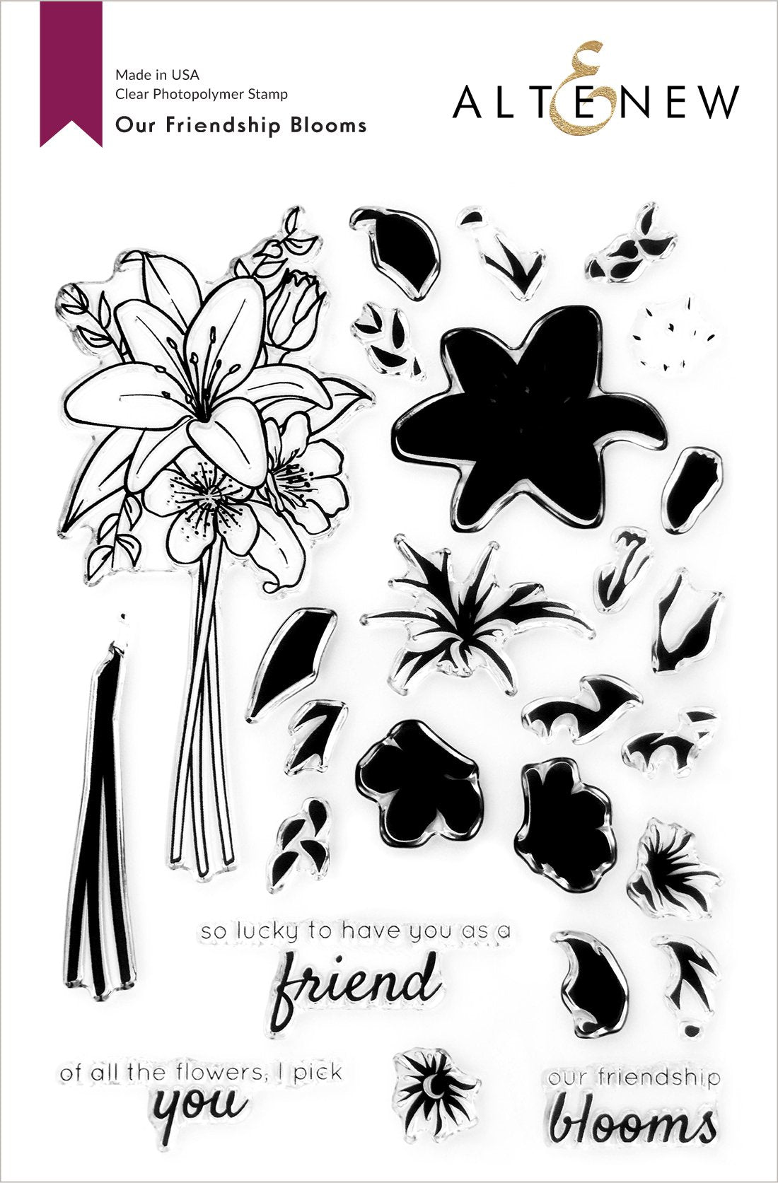 Altenew - Our Friendship Blooms (stamp, die & stencil set)
