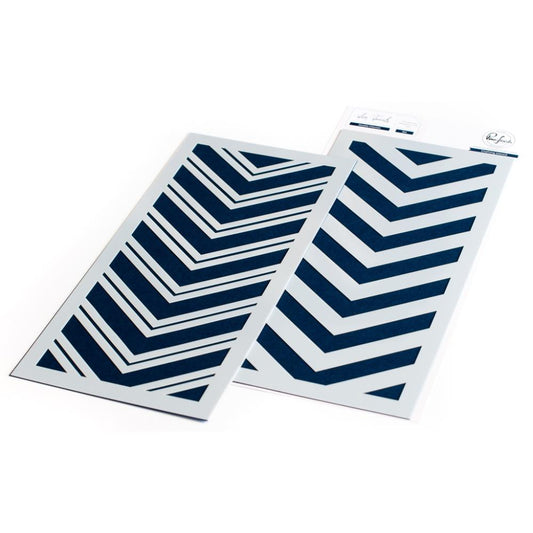 PinkFresh Studio - PFT08 4x9 2pk Double Chevron Layering Stencil