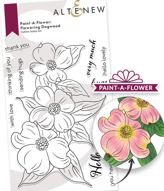 Altenew - Paint A Flower: Flowering Dogwood Outline stamp