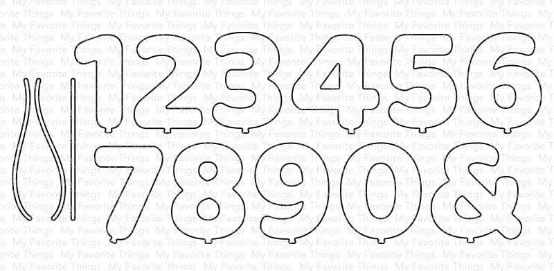 My Favorite Things - Pumped Up Numbers die set.........