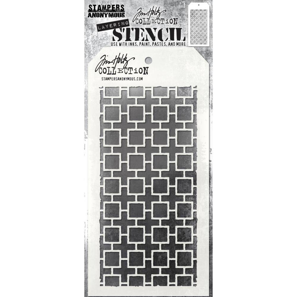 Tim Holtz S157 Linked Squars Layering Stencil