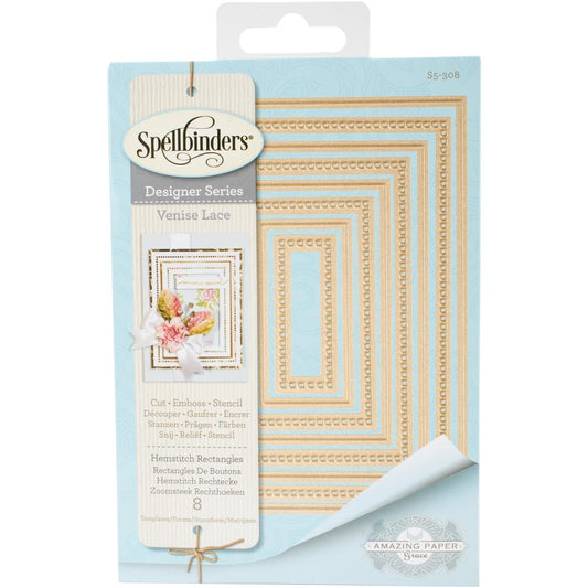 Spellbinders - S5308 Venise Lace - Hemstitch Rectangles