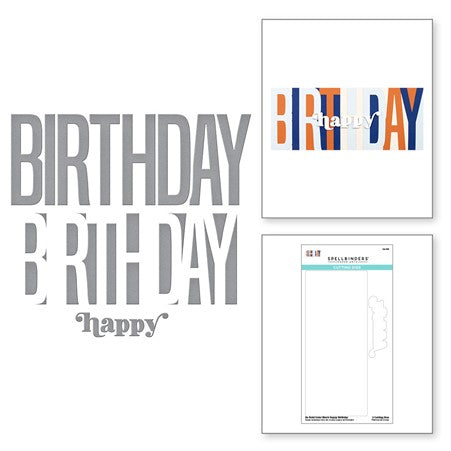 Spellbinders - S6-178 Be Bold Colour Block Happy Birthday