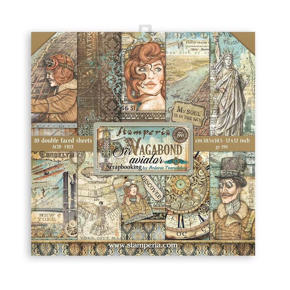 Stamperia - Sir Vagabond Aviator - 12x12 Paper pad SBBL112