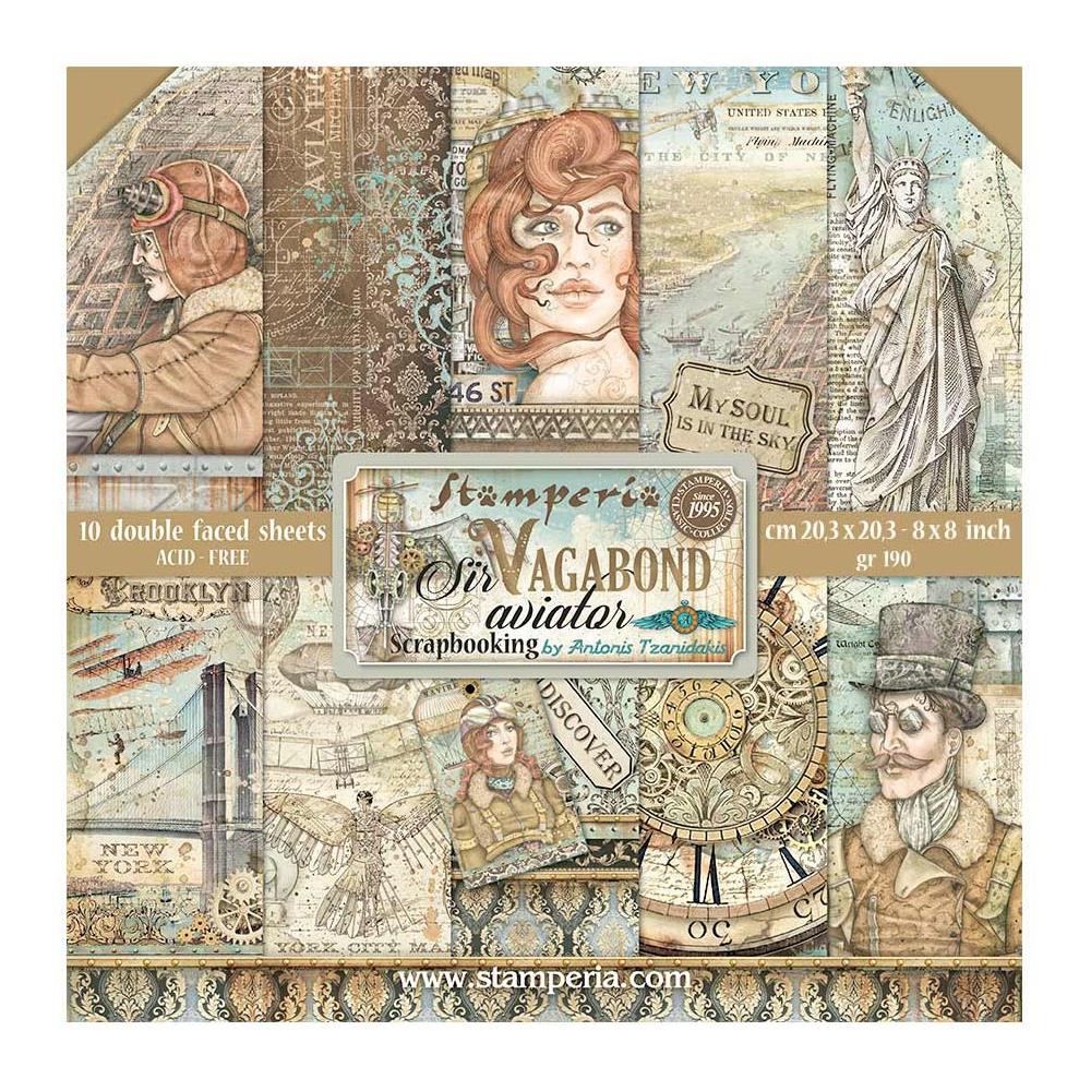 Stamperia - Sir Vagabond Aviator - 8x8 Paper Pad SBBS61