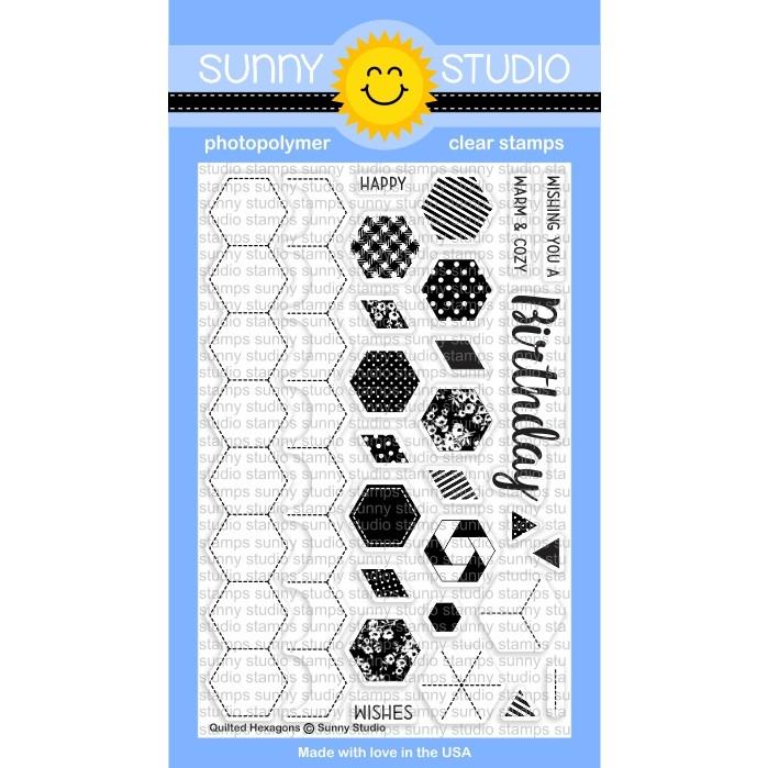 Sunny Studio Stamps - Quilted Hexagons (stamp and die bundle)